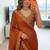 Copper embellished embroidered silk blend designer saree