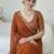 Copper embellished embroidered silk blend designer saree