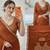 Copper embellished embroidered silk blend designer saree