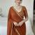 Copper embellished embroidered silk blend designer saree
