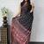 Black ajrak block mirror work bandhani saree