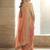 Peach embellished embroidered sequinned sarees with unstitched blouse piece