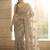 Gold floral embellished embroidered satin sarees with unstitched blouse