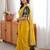 Yellow ethnic motifs sequinned  georgette saree
