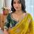 Yellow ethnic motifs sequinned  georgette saree