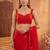 Red floral embroidered poly georgette designer saree