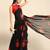 Black floral  georgette designer saree