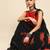 Black floral  georgette designer saree