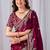 Maroon floral embroidered designer saree