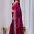 Maroon floral embroidered designer saree