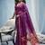 magenta munga cotton blend handloom weaving festive wear saree