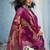 magenta munga cotton blend handloom weaving festive wear saree