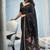 black munga cotton blend handloom weaving festive wear saree