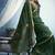 green munga cotton blend handloom weaving festive wear saree