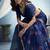 navy bule munga cotton blend handloom weaving festive wear saree