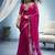 rani pink munga cotton blend handloom weaving festive wear saree