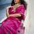 rani pink munga cotton blend handloom weaving festive wear saree