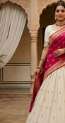 white embroidered party wear lehenga