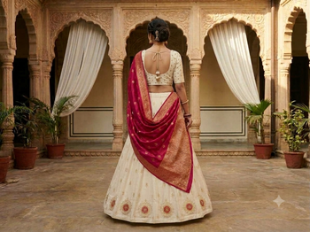 white embroidered party wear lehenga 2