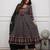Black cotton floral printed ethnic kurta set with dupatta