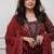 Maroon cotton floral printed ethnic kurta set with dupatta