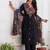 Black cotton geometric printed ethnic kurta set with dupatta
