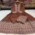 Brown cotton geometric printed ethnic kurta set with dupatta