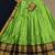 Women's Pista Green Plain Silk Flared Lehenga with Heavy Contrast Black & Golden Zari Border Lehenga Choli Set