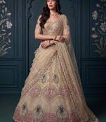 Gorgeous Golden Bead Embroidered Net Sangeet Wear Lehenga Choli