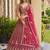 Terrific Pink Codding Embroidered Net Engagement Wear Lehenga Choli