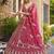 Terrific Pink Codding Embroidered Net Engagement Wear Lehenga Choli