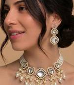 Classic kundan pearl drops set