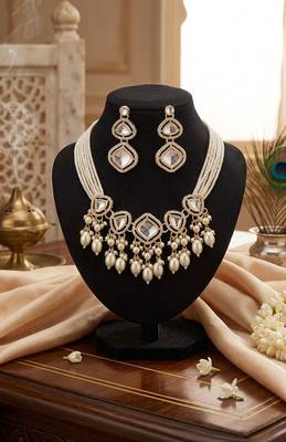 Classic kundan pearl drops set 4