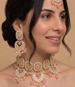 Peach Pink kundan Necklace set