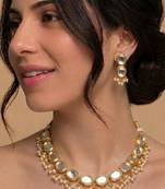 Gold Kundan Pearl Necklace Set