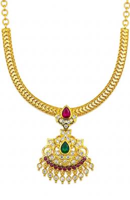 Ruby And Emerald Antique Gold Necklace 3