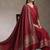 Maroon embroidered angrakha flared anarkali kurta pant and dupatta set