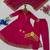 Rani pink embroidered angrakha flared anarkali kurta pant and dupatta set