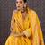 Yellow chanderi silk embroidered kurta trouser dupatta set