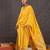 Yellow chanderi silk embroidered kurta trouser dupatta set