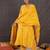 Yellow chanderi silk embroidered kurta trouser dupatta set