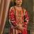 Multi silk blend printed kurta trouser dupatta set