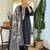 Black silk blend embroidered kurta trouser dupatta set