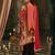 Multi silk blend printed kurta trouser dupatta set