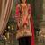 Multi silk blend printed kurta trouser dupatta set