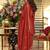 Rust silk blend embroidered kurta trouser dupatta set