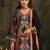 Multi silk blend printed kurta trouser dupatta set