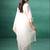 White organza embroidered kurta trouser dupatta set