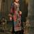 Multi silk blend printed kurta trouser dupatta set