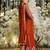 Rust silk blend embroidered kurta trouser dupatta set